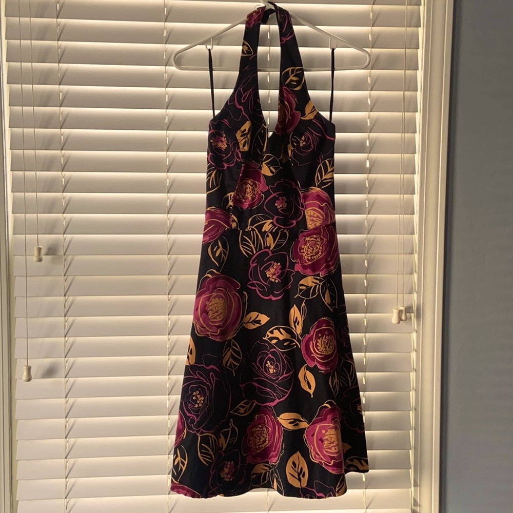 Lily - Floral halter dress - full back zipper
